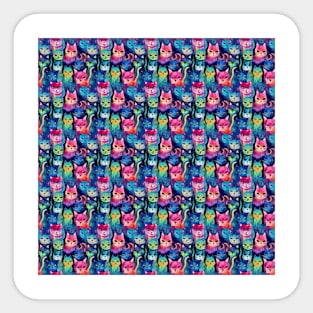 Happy Cats Cute Kitties Pet Lover Pattern Sticker